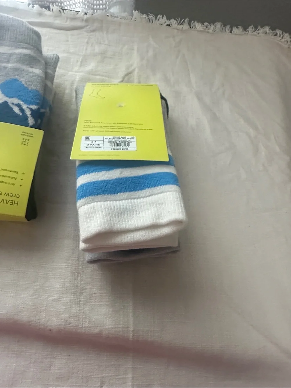 all in motion  Heavyweight Crew Socks - Blue, Gray, White (2 Pack) each NWT